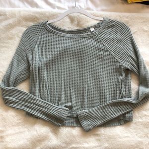 Light green cropped Me to We sweater (size: S)